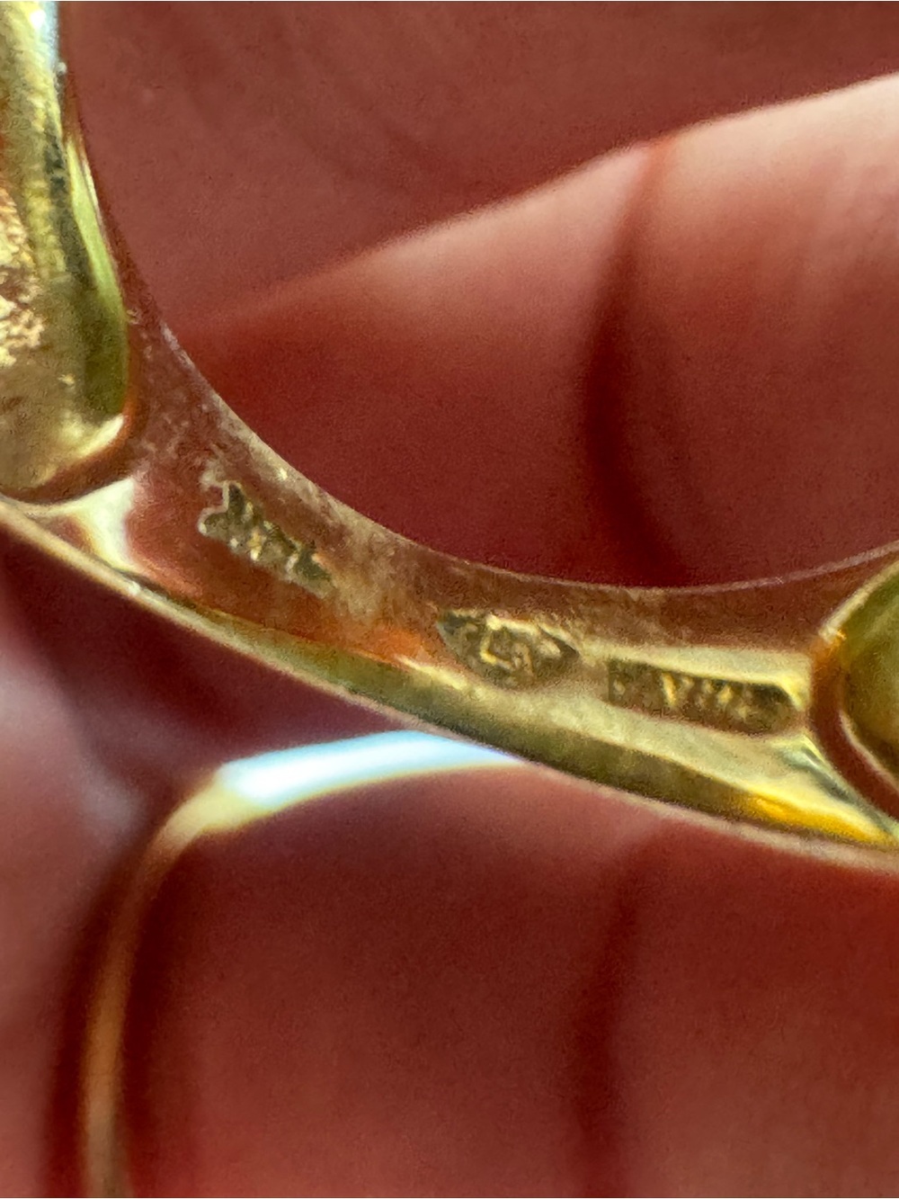 14K gold and jade massive dome ring - Picture 4 of 15